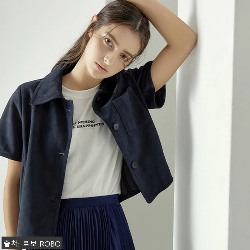 로보 스웨이드 숏 슬리브 재킷 DJK 관련 이미지 2