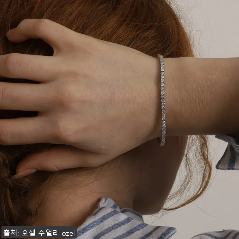 실버925 모이사나이트 테니스 은팔찌 관련 이미지 2