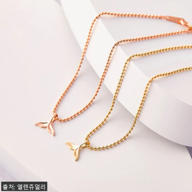 14k 행운의 미니 고래 볼 체인 금 관련 이미지 2
