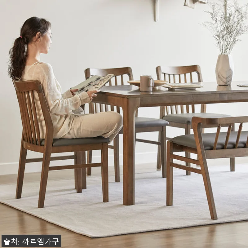 로렌 6인용 고무나무 원목 식탁세트 관련 이미지 2