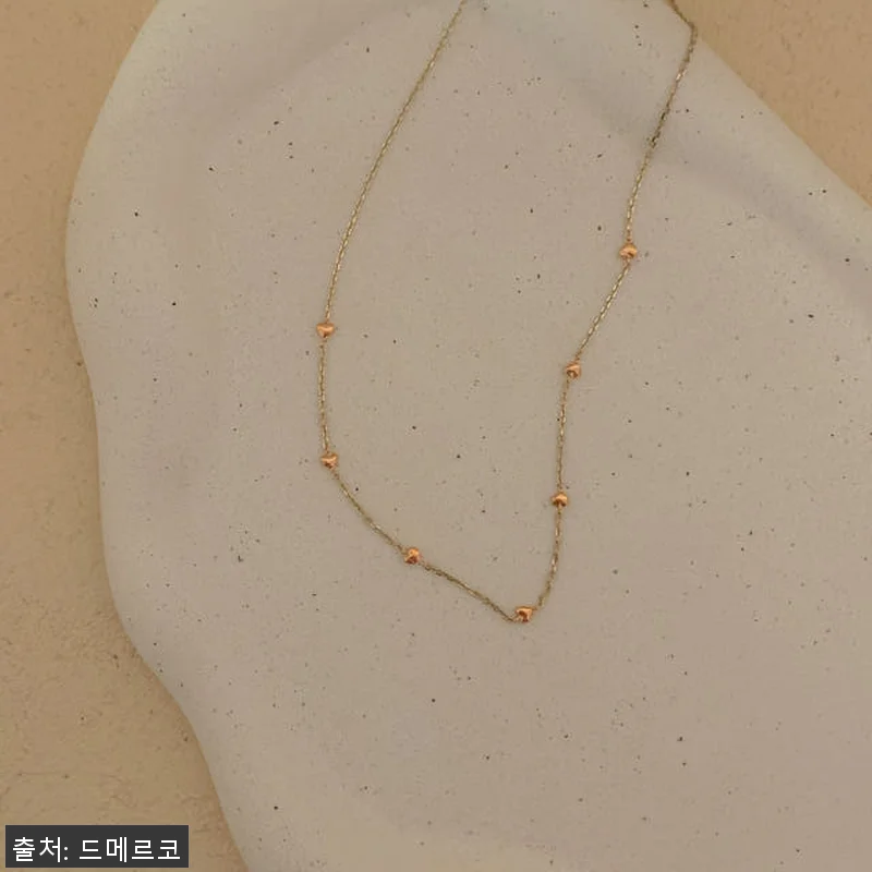 14K 18K 롱 레인볼 체인 목걸이 관련 이미지 2