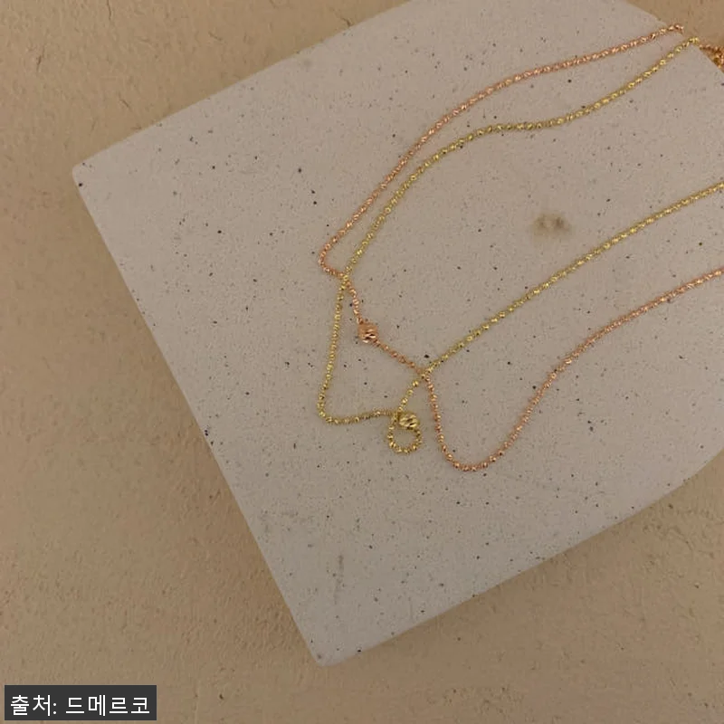 14K 18K 레인 골드볼 목걸이 사 관련 이미지 2