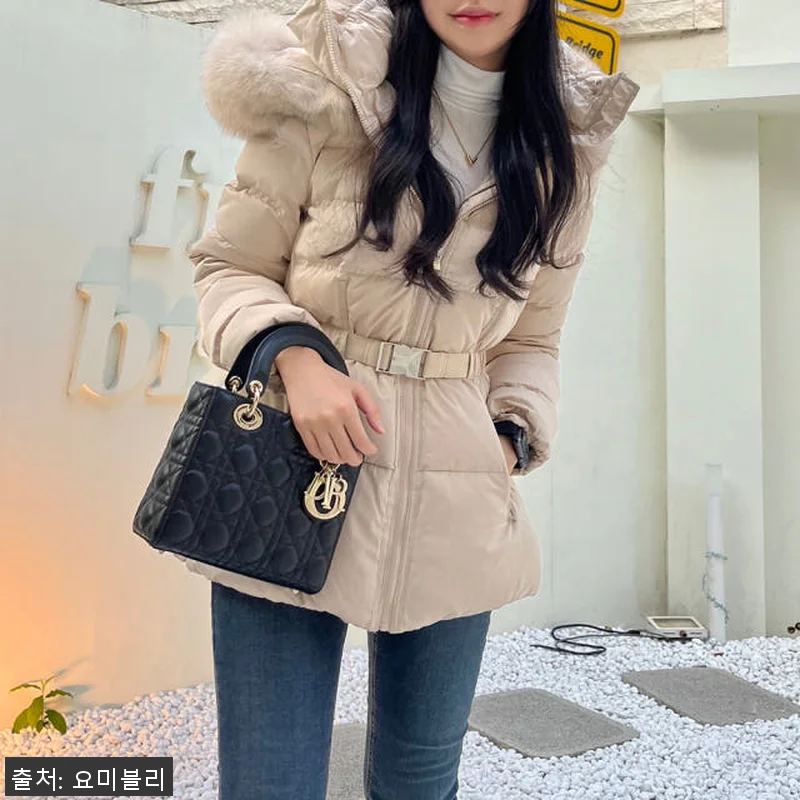 벨티드패딩 벨트패딩 폭스퍼 구스 덕 관련 이미지 2