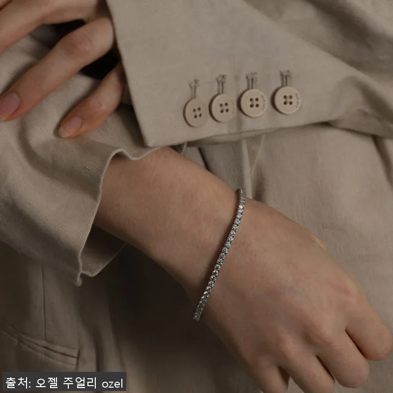 실버925 모이사나이트 테니스 은팔찌 관련 이미지 3