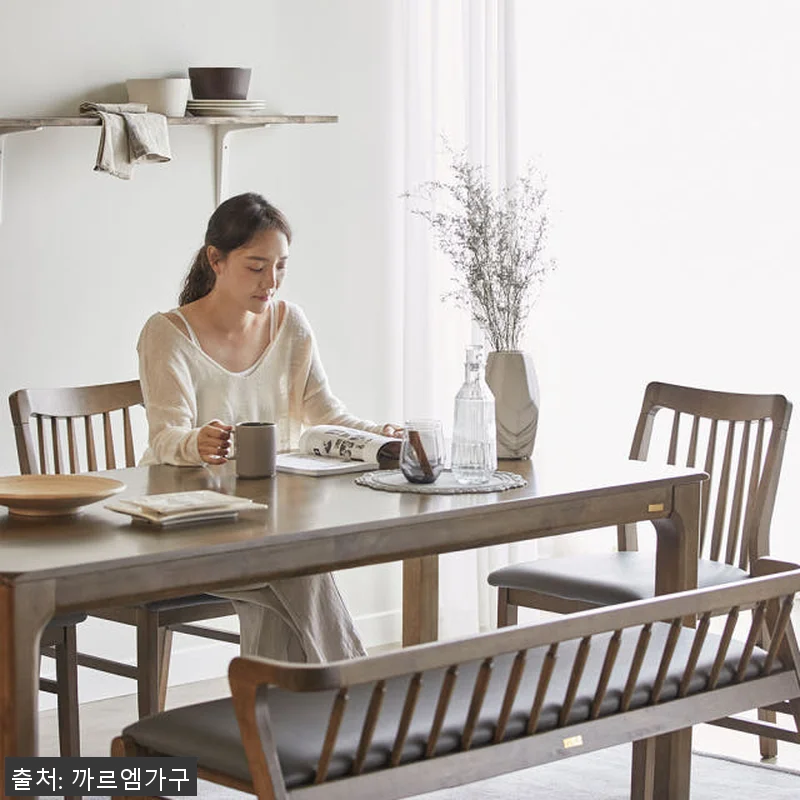 로렌 6인용 고무나무 원목 식탁세트 관련 이미지 3