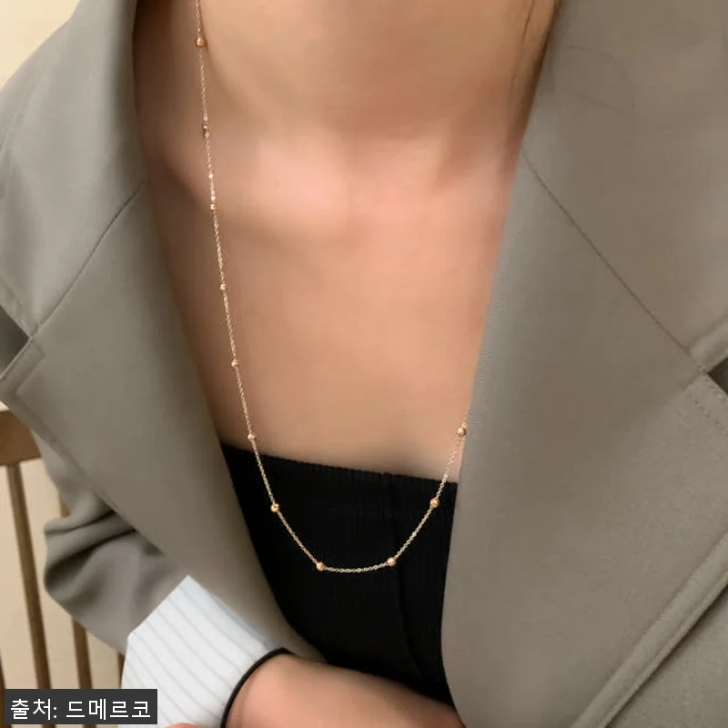 14K 18K 롱 레인볼 체인 목걸이 관련 이미지 3