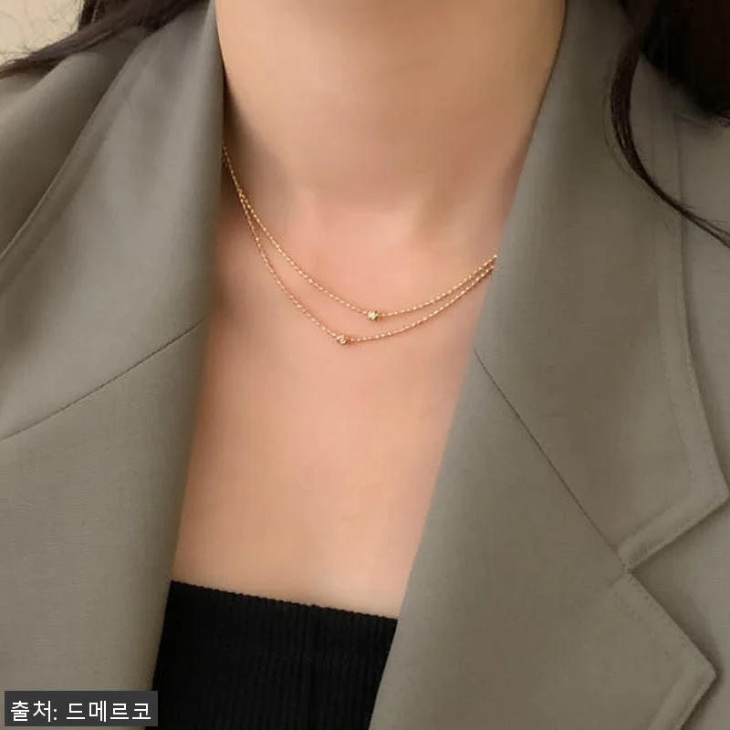 14K 18K 레인 골드볼 목걸이 사 관련 이미지 3