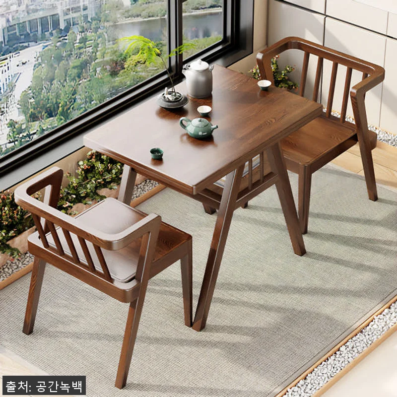 2인용 원목 식탁 낮은 2인 공간 활 관련 이미지 4
