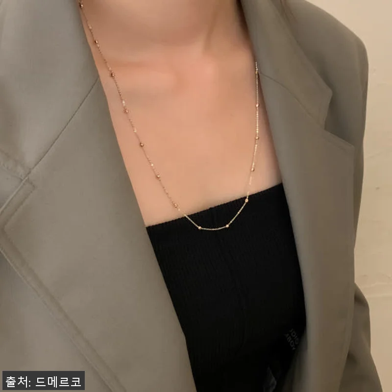 14K 18K 롱 레인볼 체인 목걸이 관련 이미지 4