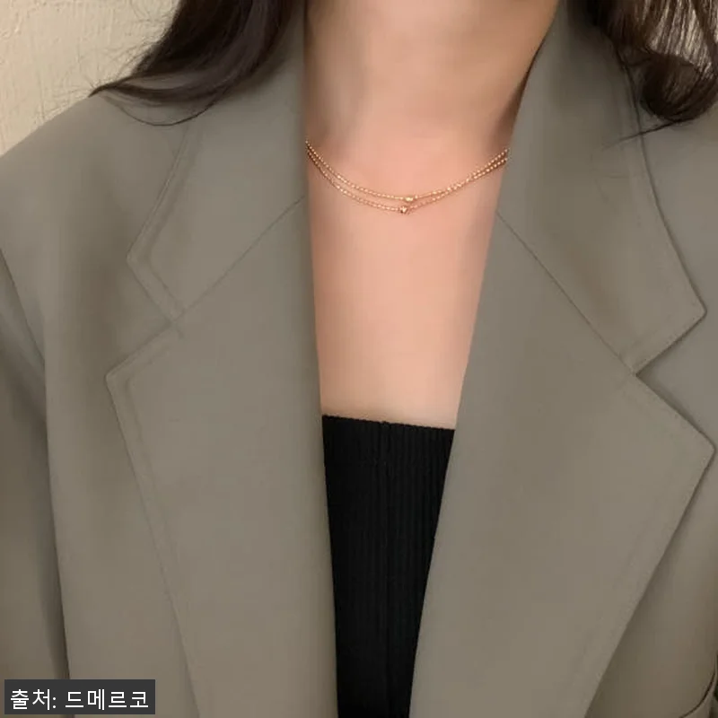 14K 18K 레인 골드볼 목걸이 사 관련 이미지 4