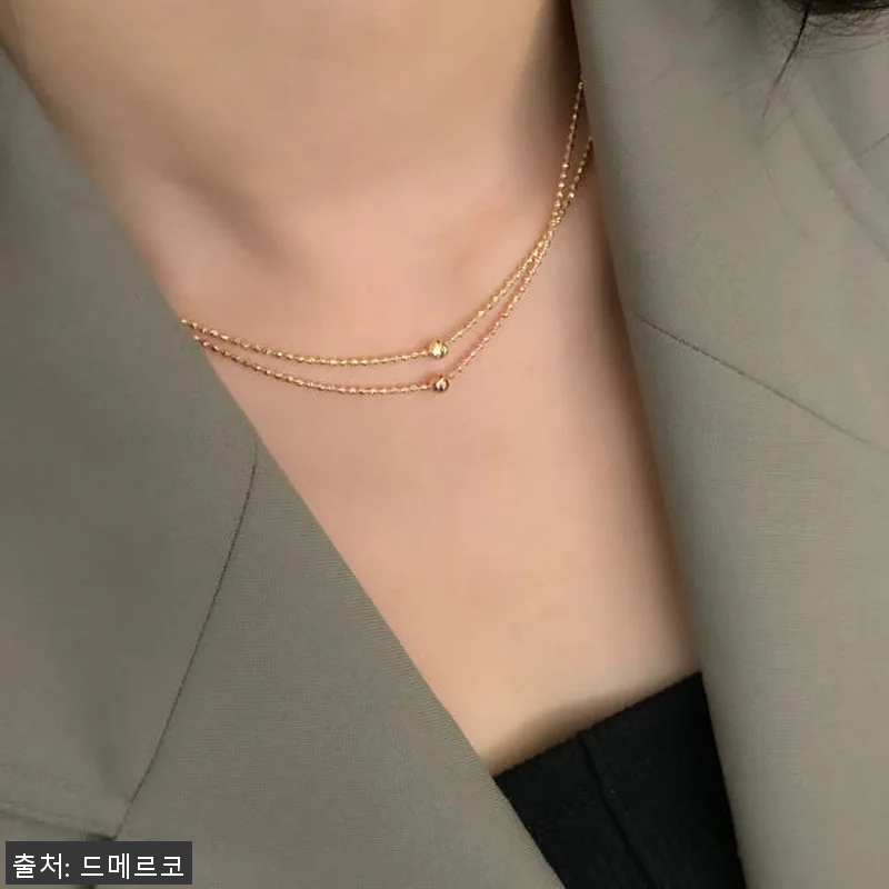 14K 18K 레인 골드볼 목걸이 사 관련 이미지 5