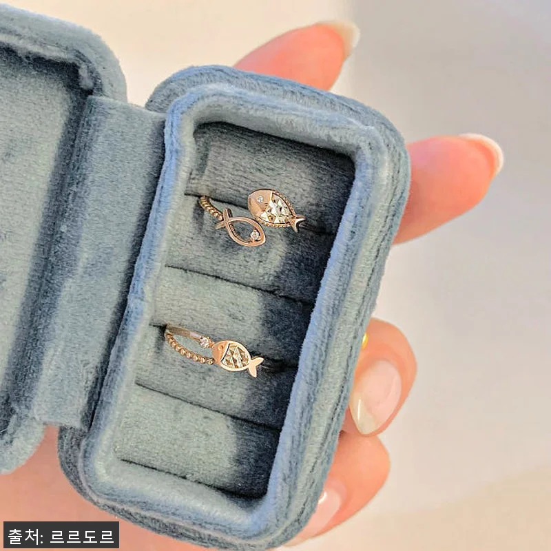 14K 커팅 물고기 반지 투톤 언발 관련 이미지 5