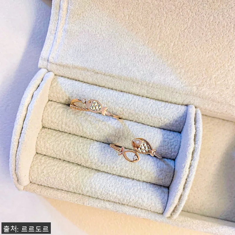 14K 커팅 물고기 반지 투톤 언발 관련 이미지 6