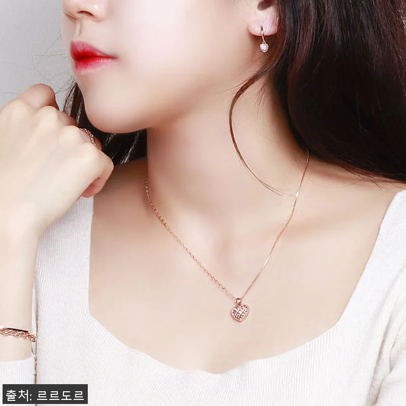 14k 18k 컷팅 하트 펜던트 목걸 관련 이미지 7