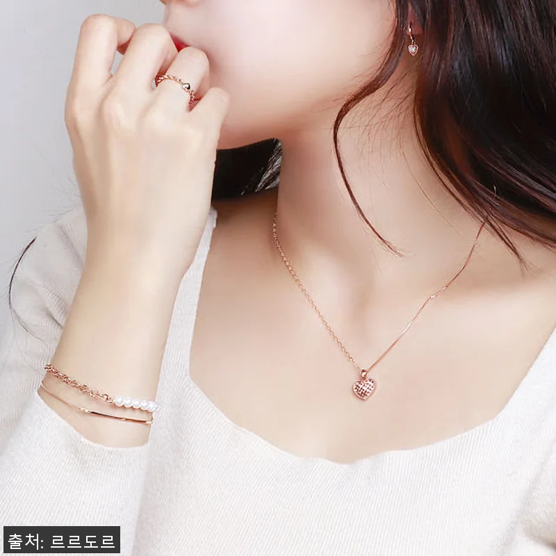 14k 18k 컷팅 하트 펜던트 목걸 관련 이미지 8