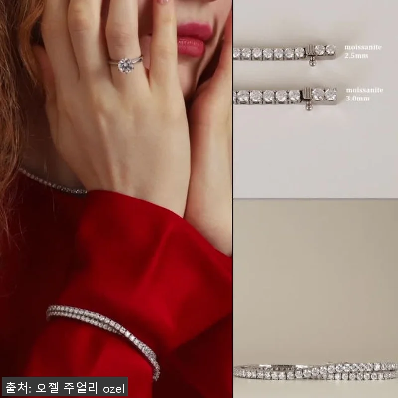 실버925 모이사나이트 테니스 은팔찌 관련 이미지 10