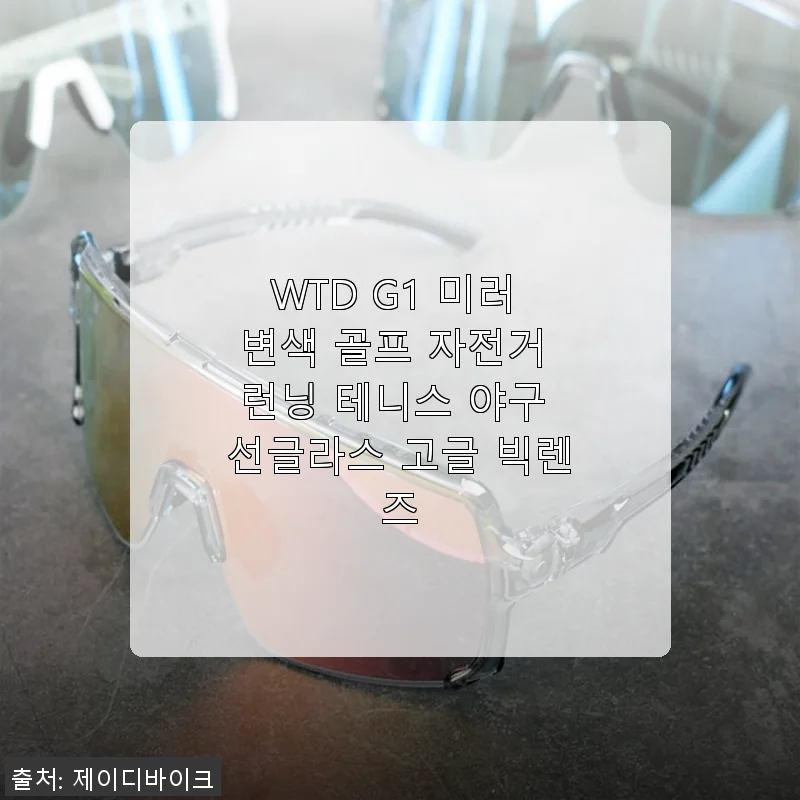 WTD G1 미러 변색 골프 자전거 런닝 테니스 야구 선글라스 고글 빅렌즈 사용후기