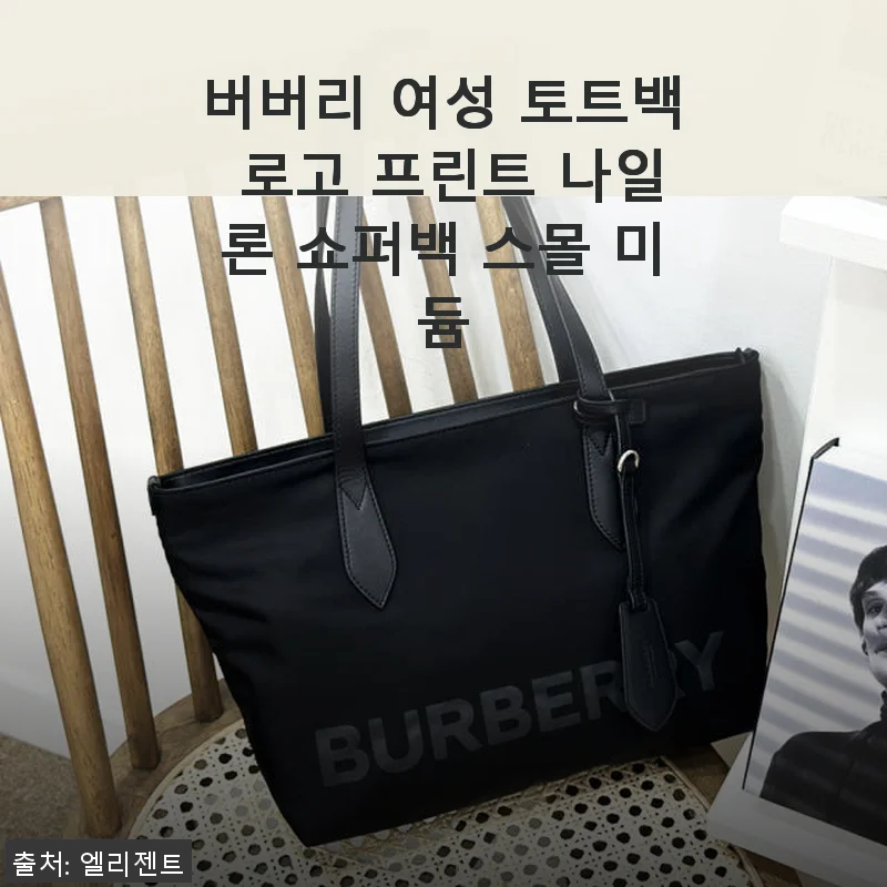 버버리 여성 토트백 로고 프린트 나일론 쇼퍼백 스몰 미듐 사용후기