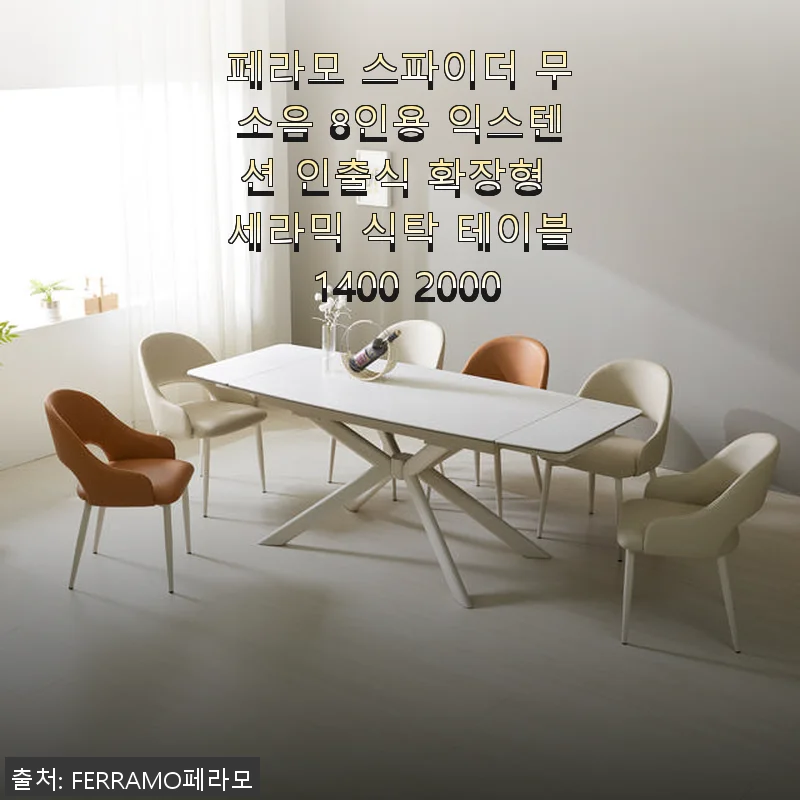 페라모 스파이더 무소음 8인용 익스텐션 세라믹 식탁 사용 후기