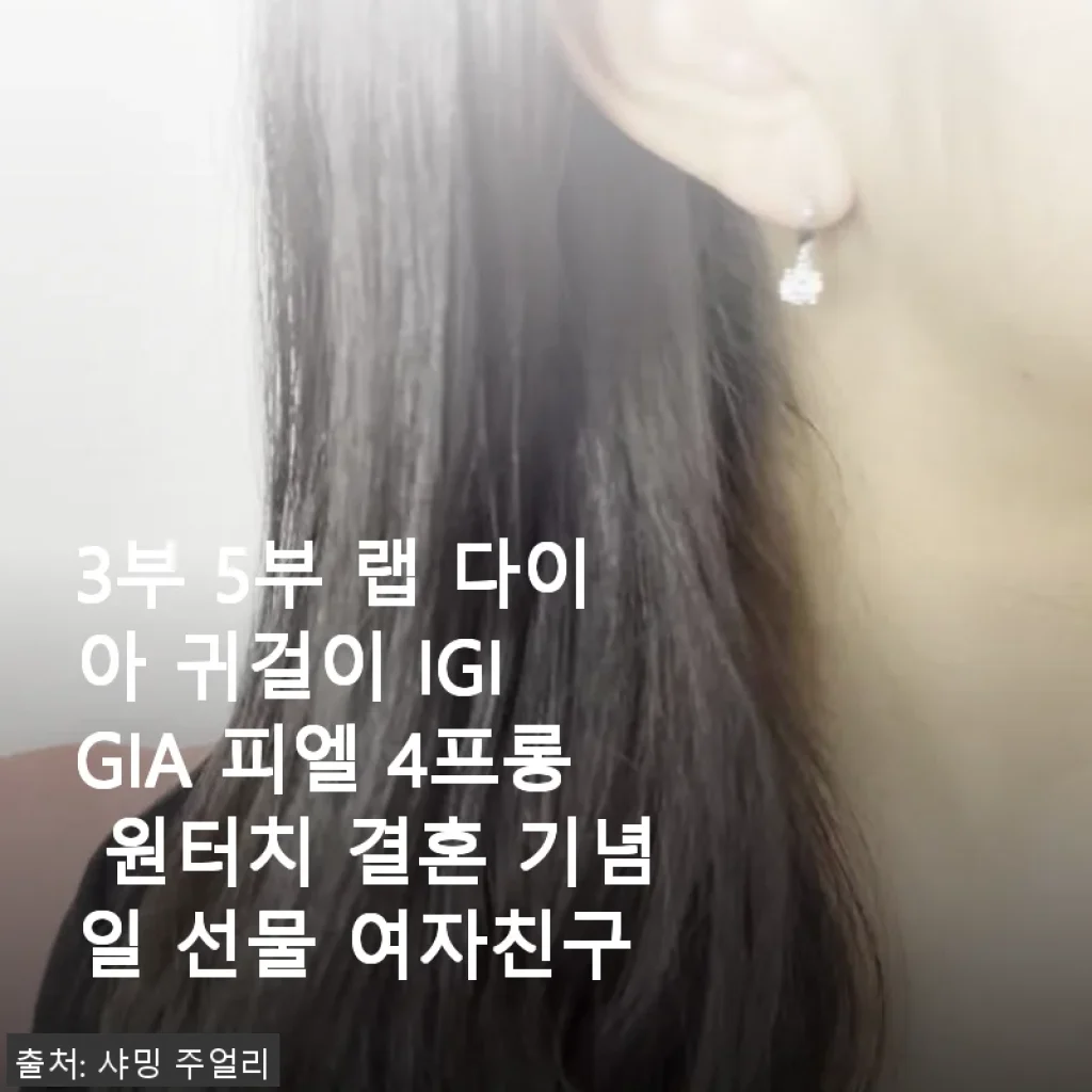 3부 5부 랩 다이아 귀걸이 IGI GIA 피엘 4프롱 원터치 사용후기