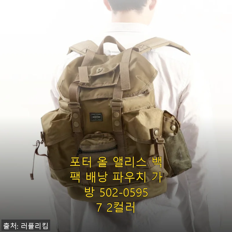 포터 올 앨리스 백팩 배낭 파우치 가방 502-05957, 직접 사용해본 후기