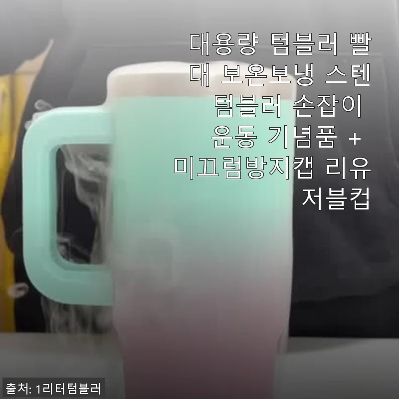 대용량 텀블러 빨대 보온보냉 스텐 텀블러 손잡이 운동 기념품 사용후기