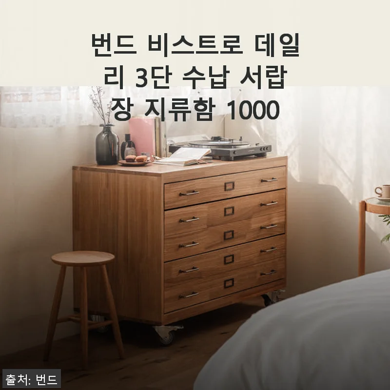 번드 비스트로 데일리 3단 수납 서랍장 지류함 1000 사용후기
