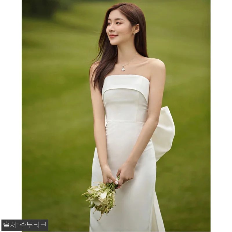 새틴 튜브탑 리본 웨딩스냅촬영 머메이 관련 이미지 2
