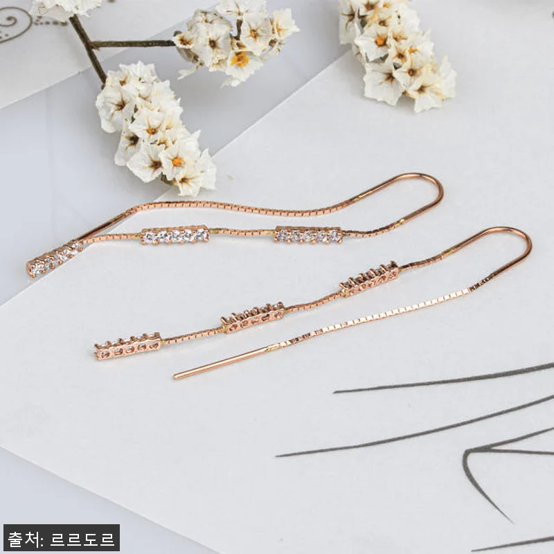 14K 롱 드롭 귀걸이 사용후기: 세 관련 이미지 3