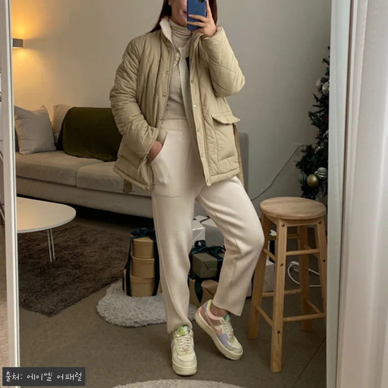 포근 양털 카라 벨트 누빔 퀼팅 패딩 관련 이미지 3