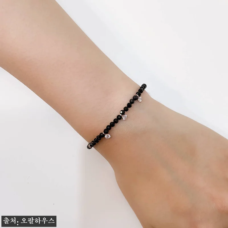14k 블랙 스피넬 큐빅 팔찌 OPP 관련 이미지 3