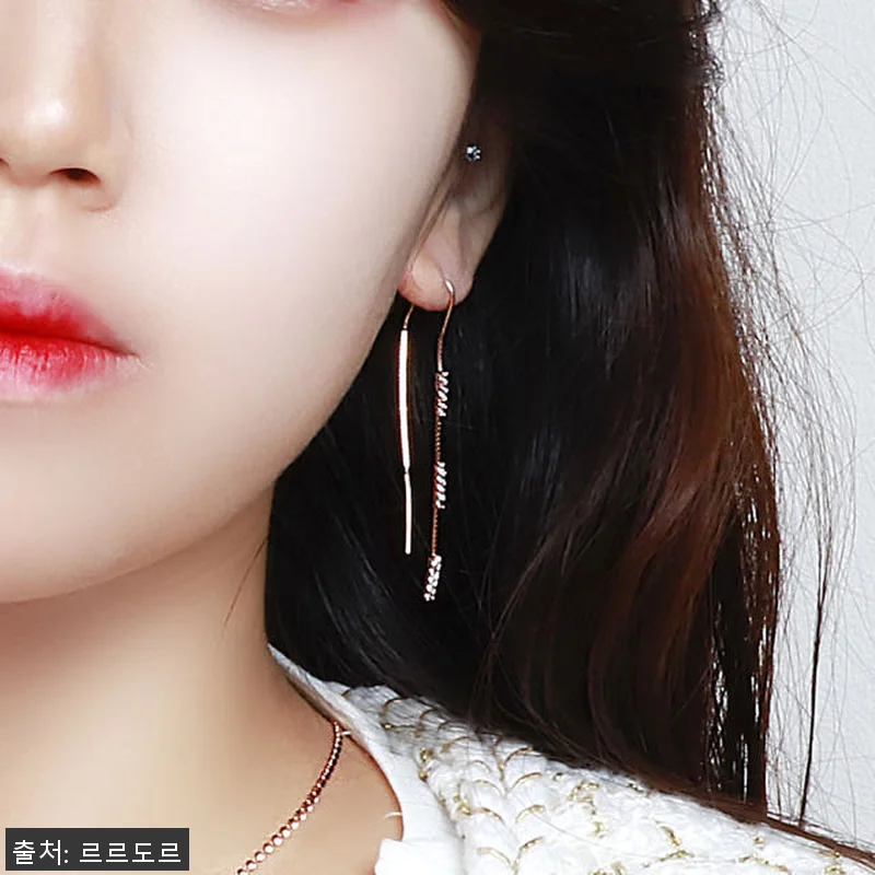 14K 롱 드롭 귀걸이 사용후기: 세 관련 이미지 4