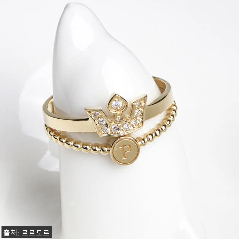 14K 왕관 이니셜 반지 티아라 각인 관련 이미지 4