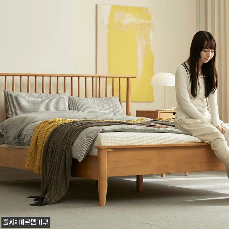 마티니 고무나무 원목 침대 프레임 S 관련 이미지 4