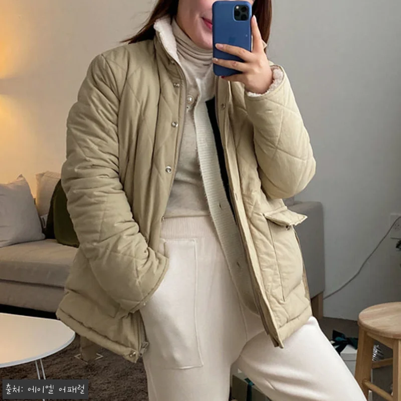 포근 양털 카라 벨트 누빔 퀼팅 패딩 관련 이미지 4