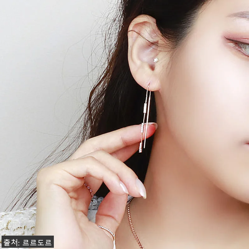 14K 롱 드롭 귀걸이 사용후기: 세 관련 이미지 5