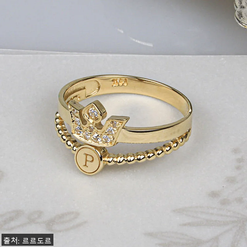 14K 왕관 이니셜 반지 티아라 각인 관련 이미지 5
