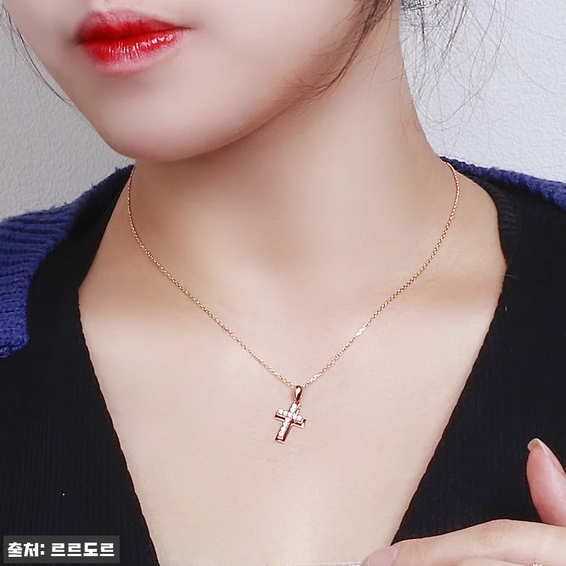 14K 18K 볼드 큐빅 십자가 펜던 관련 이미지 5