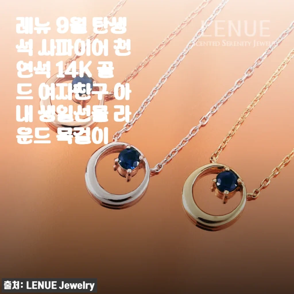 레뉴 9월 탄생석 사파이어 14K 골드 목걸이, 직접 써본 생일선물 추천