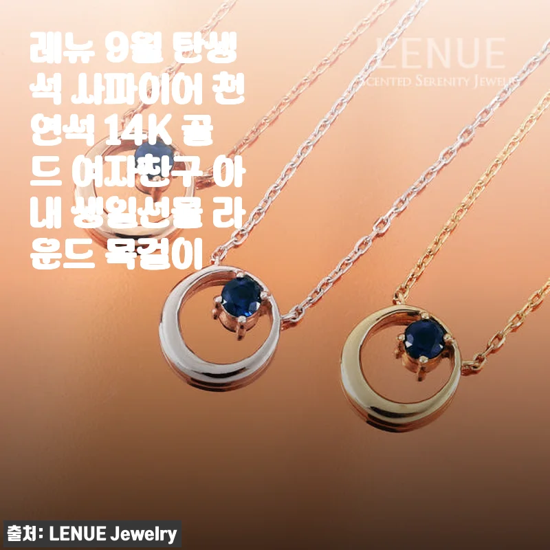 레뉴 9월 탄생석 사파이어 14K 골드 목걸이, 직접 써본 생일선물 추천