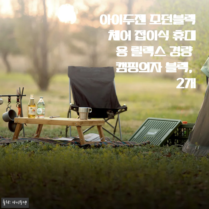 아이두젠 모던블랙체어 접이식 휴대용 릴렉스 경량 캠핑의자 블랙, 2개 사용후기