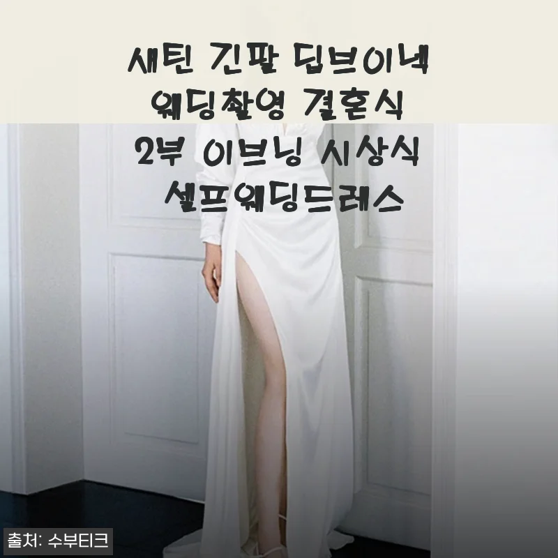 새틴 긴팔 딥브이넥 웨딩촬영 드레스 사용후기