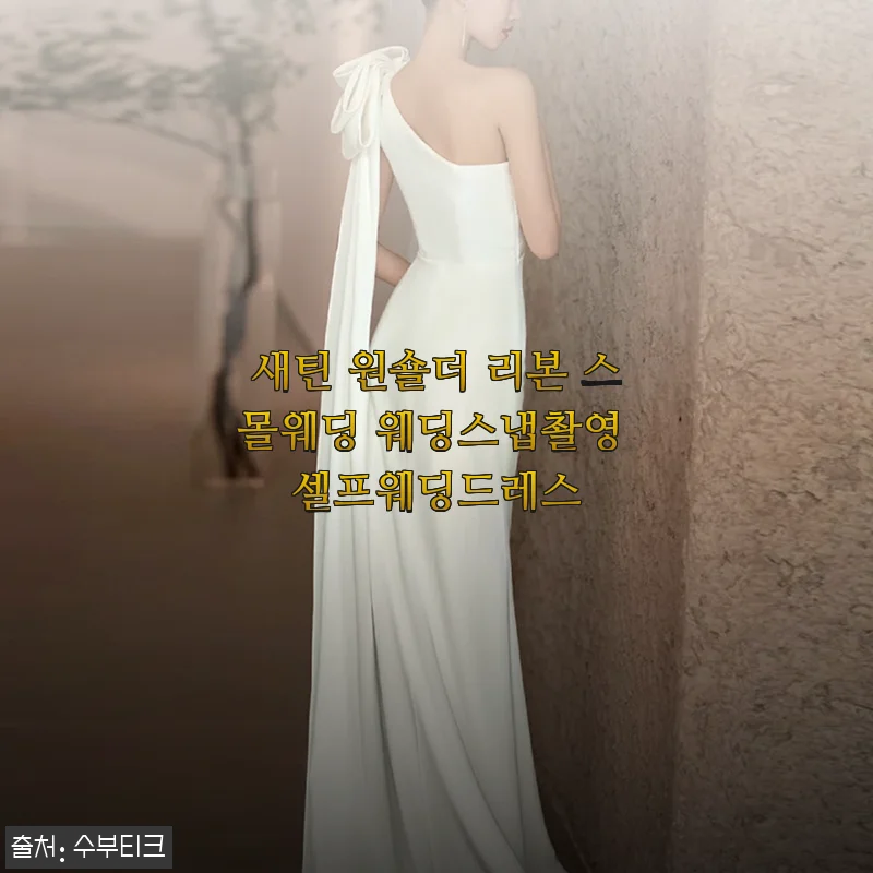 새틴 원숄더 리본 스몰웨딩 웨딩스냅촬영 셀프웨딩드레스 사용후기