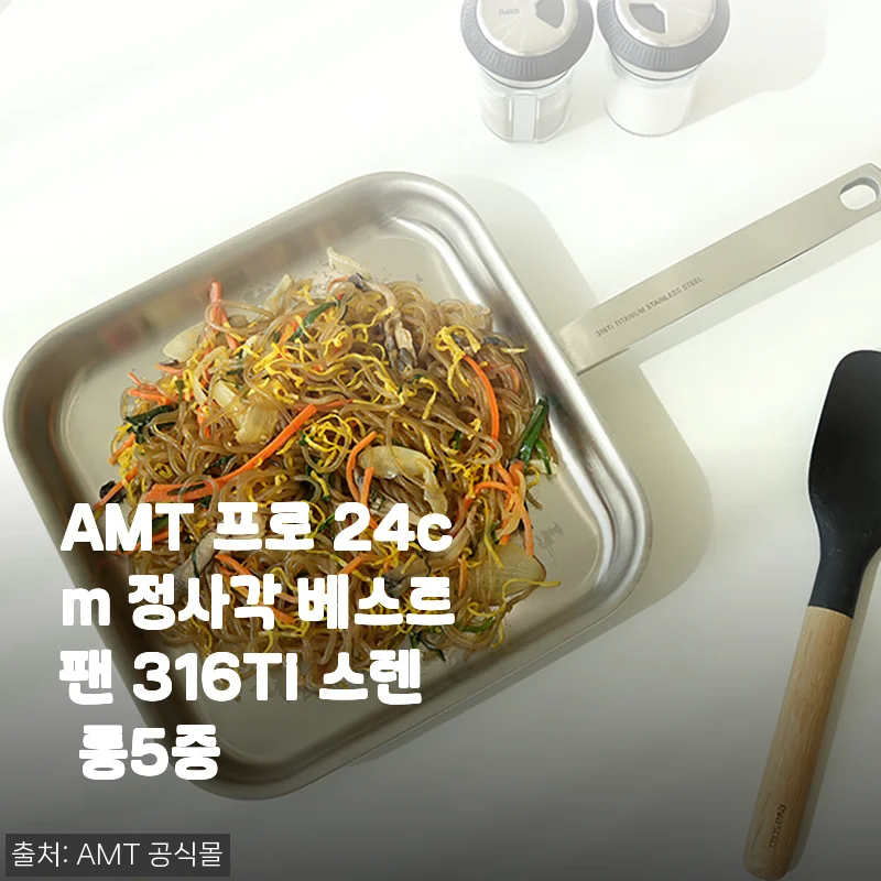 AMT 프로 24cm 정사각 베스트 팬 316Ti 스텐 통5중 사용후기