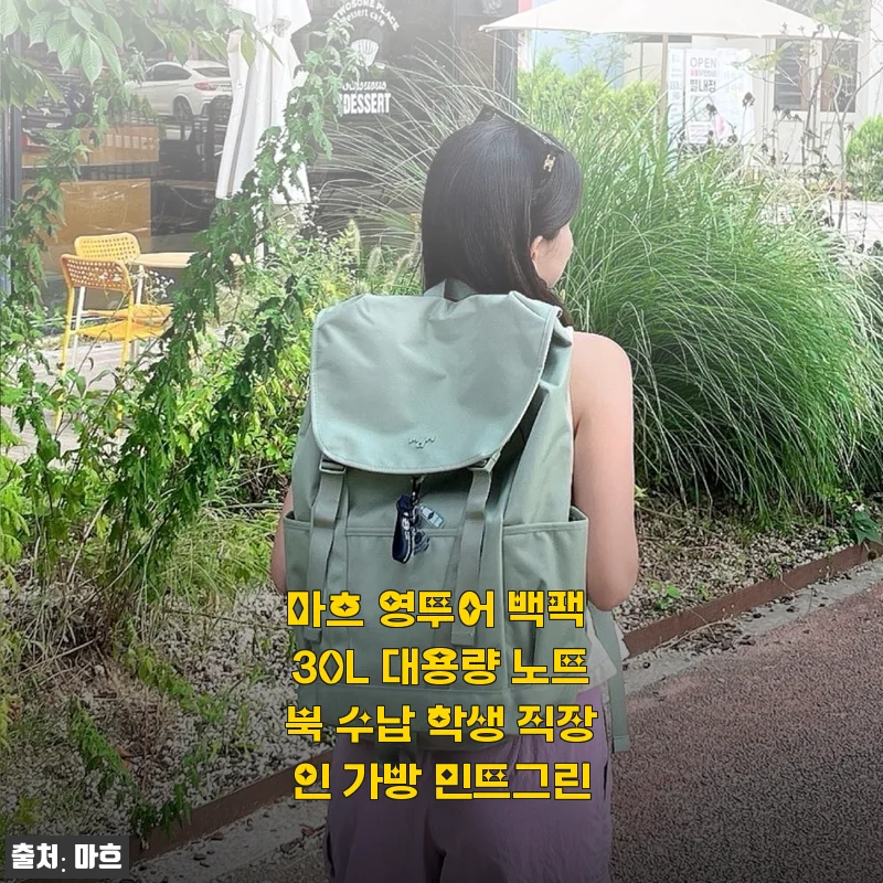 마흐 영투어 백팩 30L 민트그린, 대용량에 가벼움까지 직접 써보니