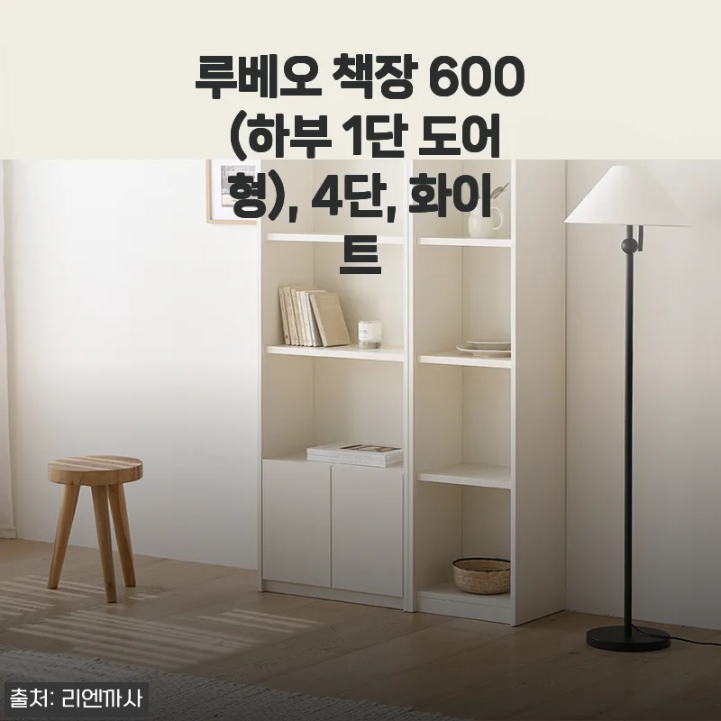 루베오 책장 600 하부 1단 도어형 4단 화이트 사용 후기