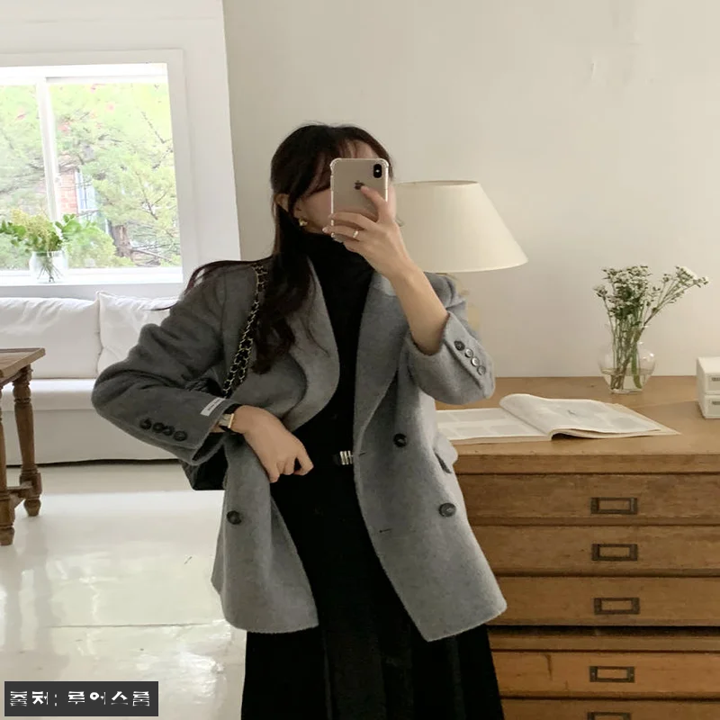 트리나 여성 하프 울 핸드메이드 코트 관련 이미지 1