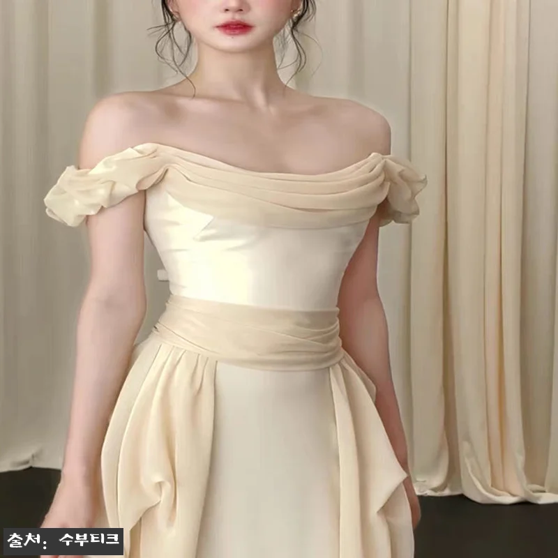 셀프웨딩 오프숄더 H라인 드레스, 본 관련 이미지 5