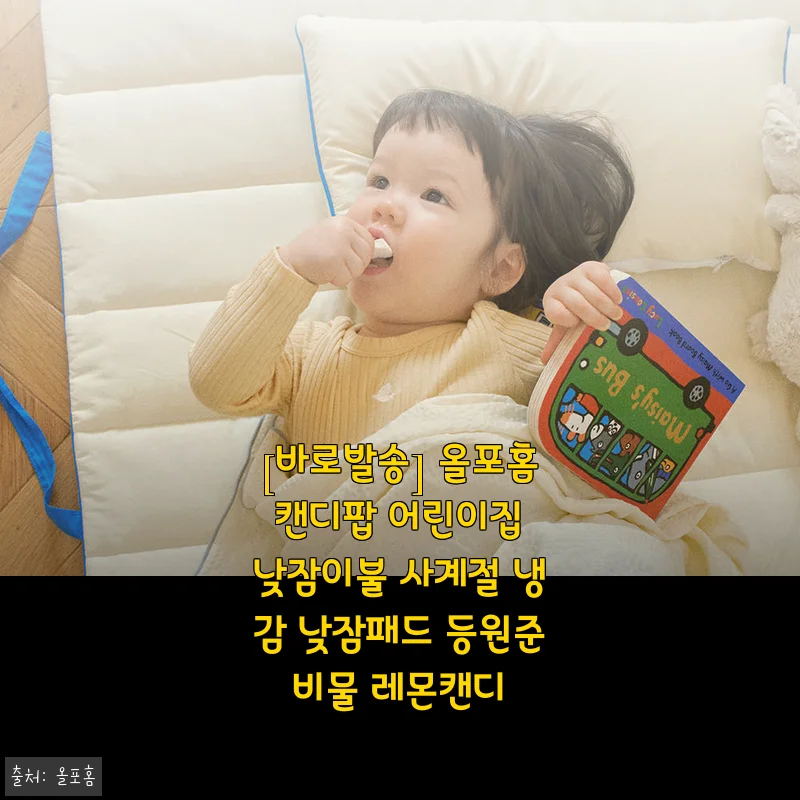 등원 준비 끝! 올포홈 캔디팝 레몬캔디 낮잠이불로 사계절 걱정 없어요