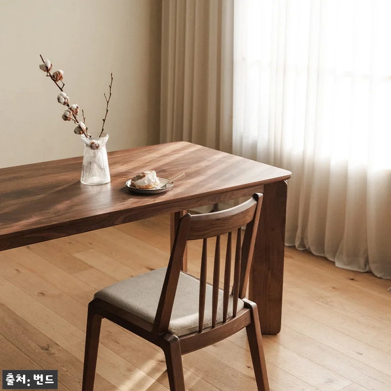 번드 리브 원목 식탁 테이블 월넛 1 관련 이미지 1